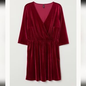 Short Red Velvet Dress from H&M